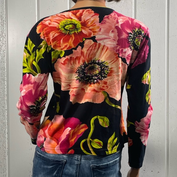 *Ash & Sara Women's Floral Printed Long sleeve Top Sz M - Picture 5 of 11